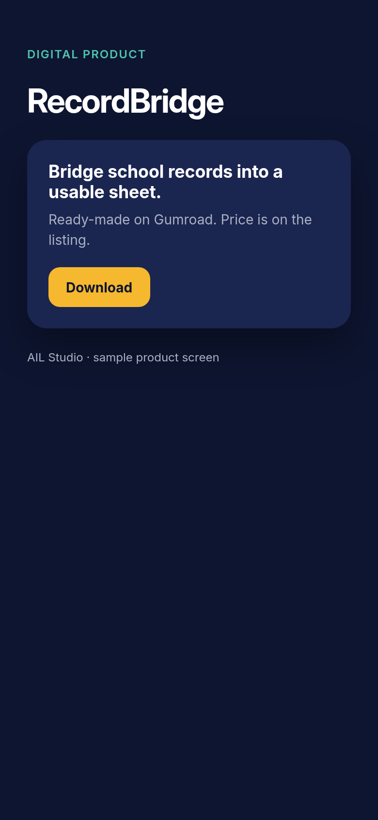 RecordBridge product cover on a phone